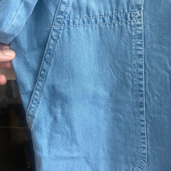 Promod floral embroidered denim midi dress with long sleeve size L for women - Picture 6 of 10